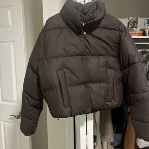 Brown cropped Zara coat